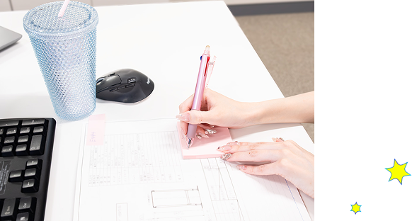 文字を書く手元